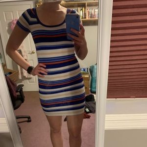 Stripped robbed mini dress